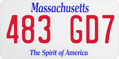 MA license plate 483GD7