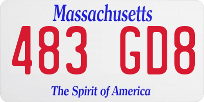 MA license plate 483GD8
