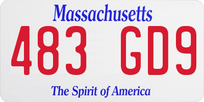 MA license plate 483GD9
