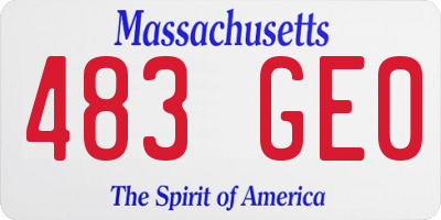 MA license plate 483GE0