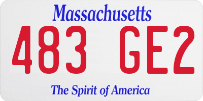 MA license plate 483GE2