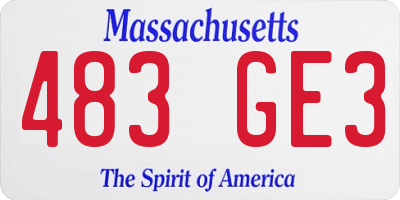 MA license plate 483GE3
