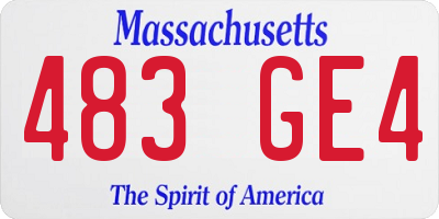 MA license plate 483GE4