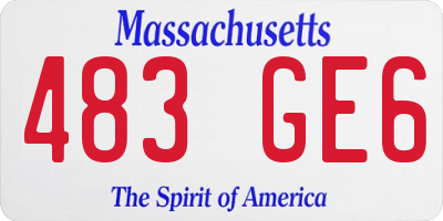 MA license plate 483GE6