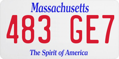 MA license plate 483GE7