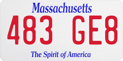 MA license plate 483GE8