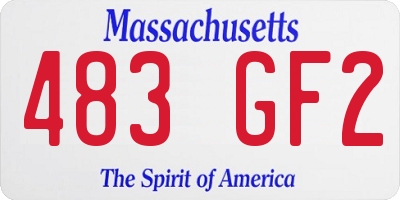 MA license plate 483GF2