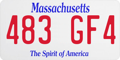 MA license plate 483GF4