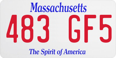 MA license plate 483GF5