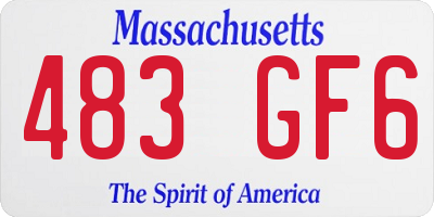 MA license plate 483GF6