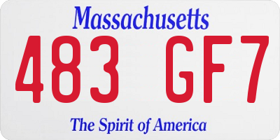 MA license plate 483GF7