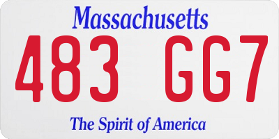 MA license plate 483GG7