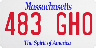 MA license plate 483GH0