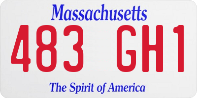 MA license plate 483GH1