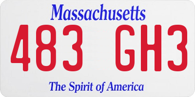 MA license plate 483GH3