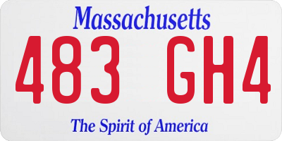 MA license plate 483GH4