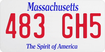 MA license plate 483GH5