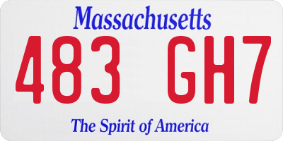 MA license plate 483GH7