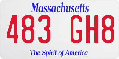 MA license plate 483GH8