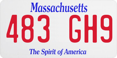 MA license plate 483GH9