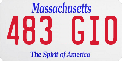 MA license plate 483GI0
