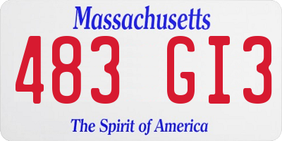 MA license plate 483GI3