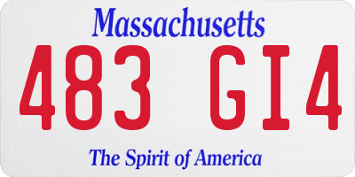 MA license plate 483GI4
