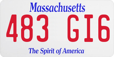MA license plate 483GI6
