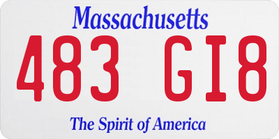 MA license plate 483GI8