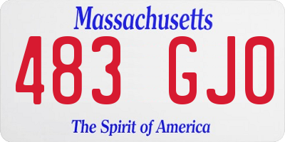 MA license plate 483GJ0