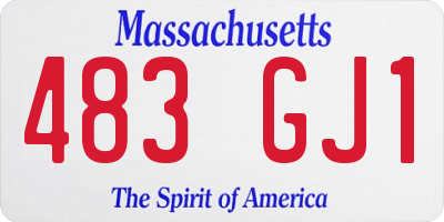 MA license plate 483GJ1
