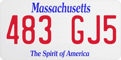 MA license plate 483GJ5