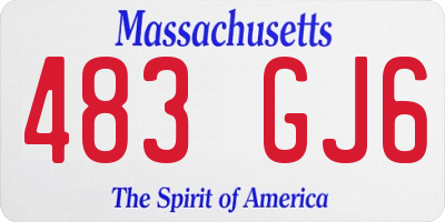 MA license plate 483GJ6