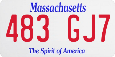 MA license plate 483GJ7