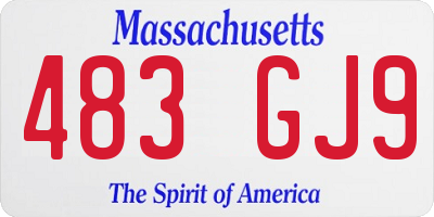 MA license plate 483GJ9