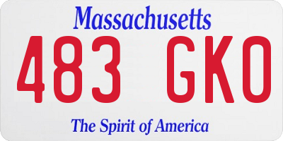 MA license plate 483GK0