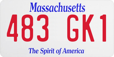 MA license plate 483GK1