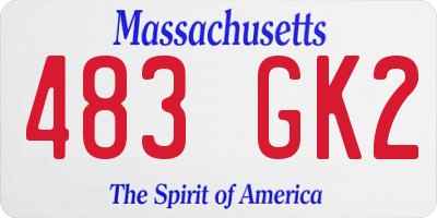 MA license plate 483GK2
