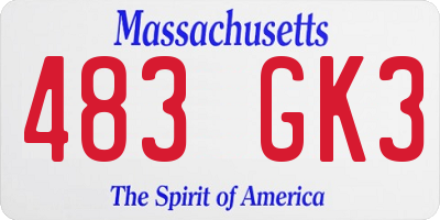 MA license plate 483GK3