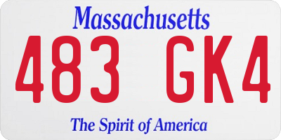 MA license plate 483GK4