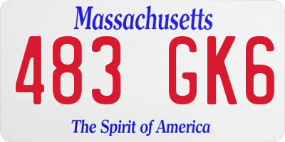 MA license plate 483GK6