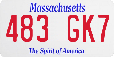 MA license plate 483GK7