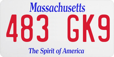 MA license plate 483GK9