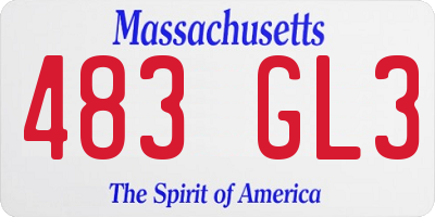 MA license plate 483GL3