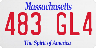 MA license plate 483GL4