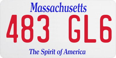 MA license plate 483GL6