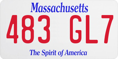 MA license plate 483GL7