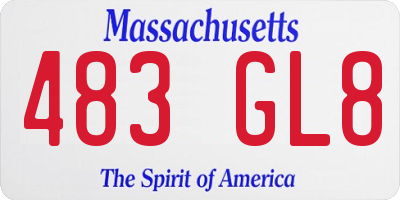 MA license plate 483GL8