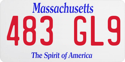 MA license plate 483GL9