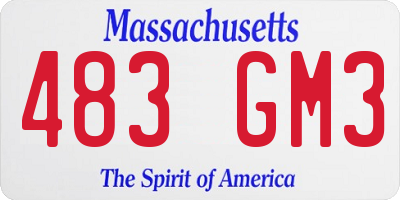 MA license plate 483GM3